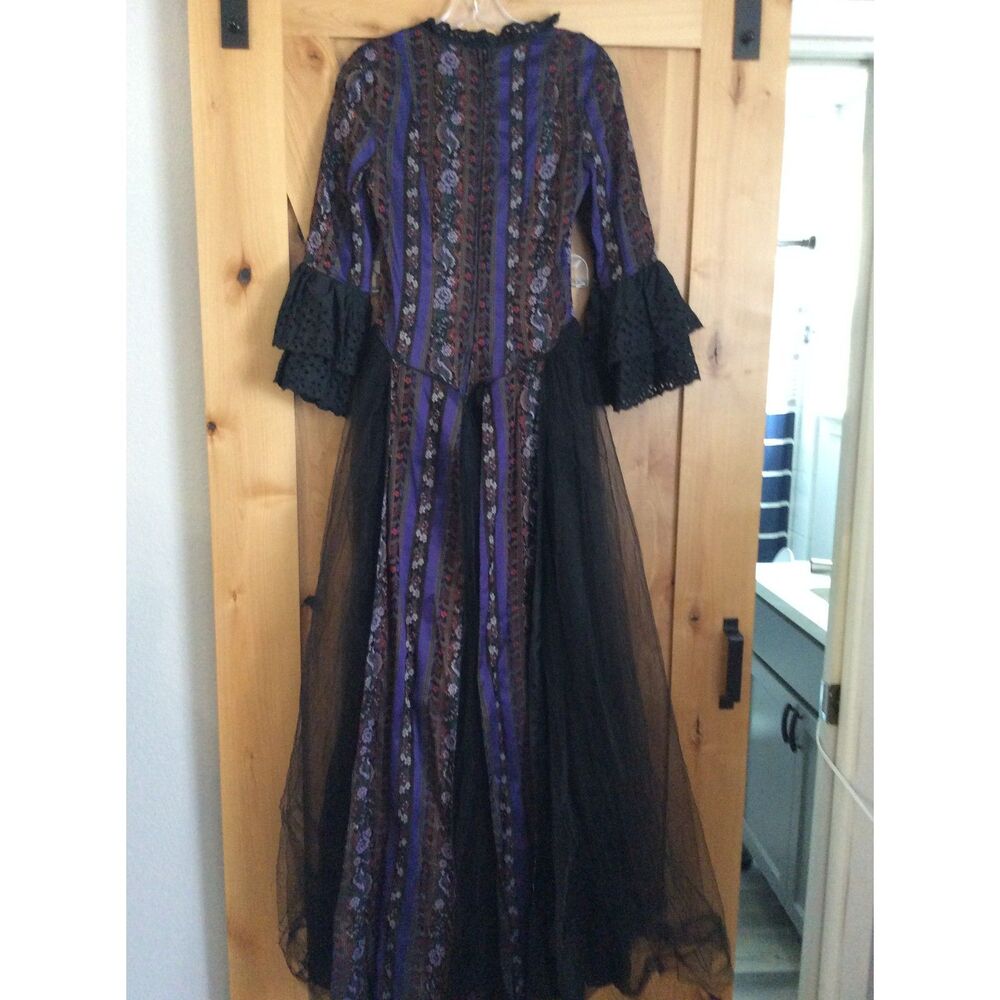 Vintage Lip Service FETISH Dangerous Liaisons Purple Goth Maxi Dress M RARE - Picture 5 of 11